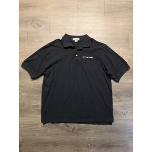 Vintage Yokohama Racing Tires Polo Black Sz 2XL Golf Logo Shirt 90s 2000s Y2K